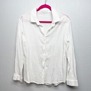 Womens Beach Coastal Vacation Capsule Classic Timeless Workwear Top Size Medium